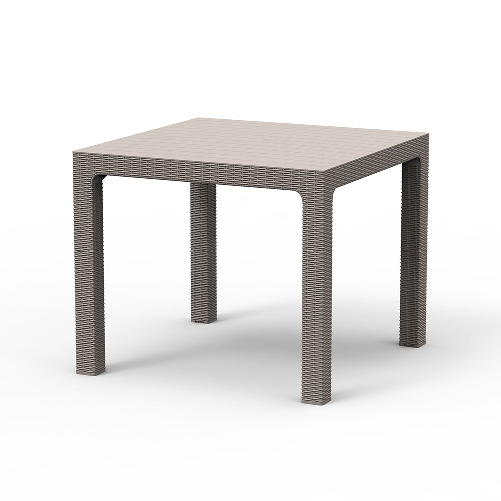 Click to view product details and reviews for Outdoor Rattan Effect Square Dining Table Outdoor Rattan Effect Square Dining Table Grey.